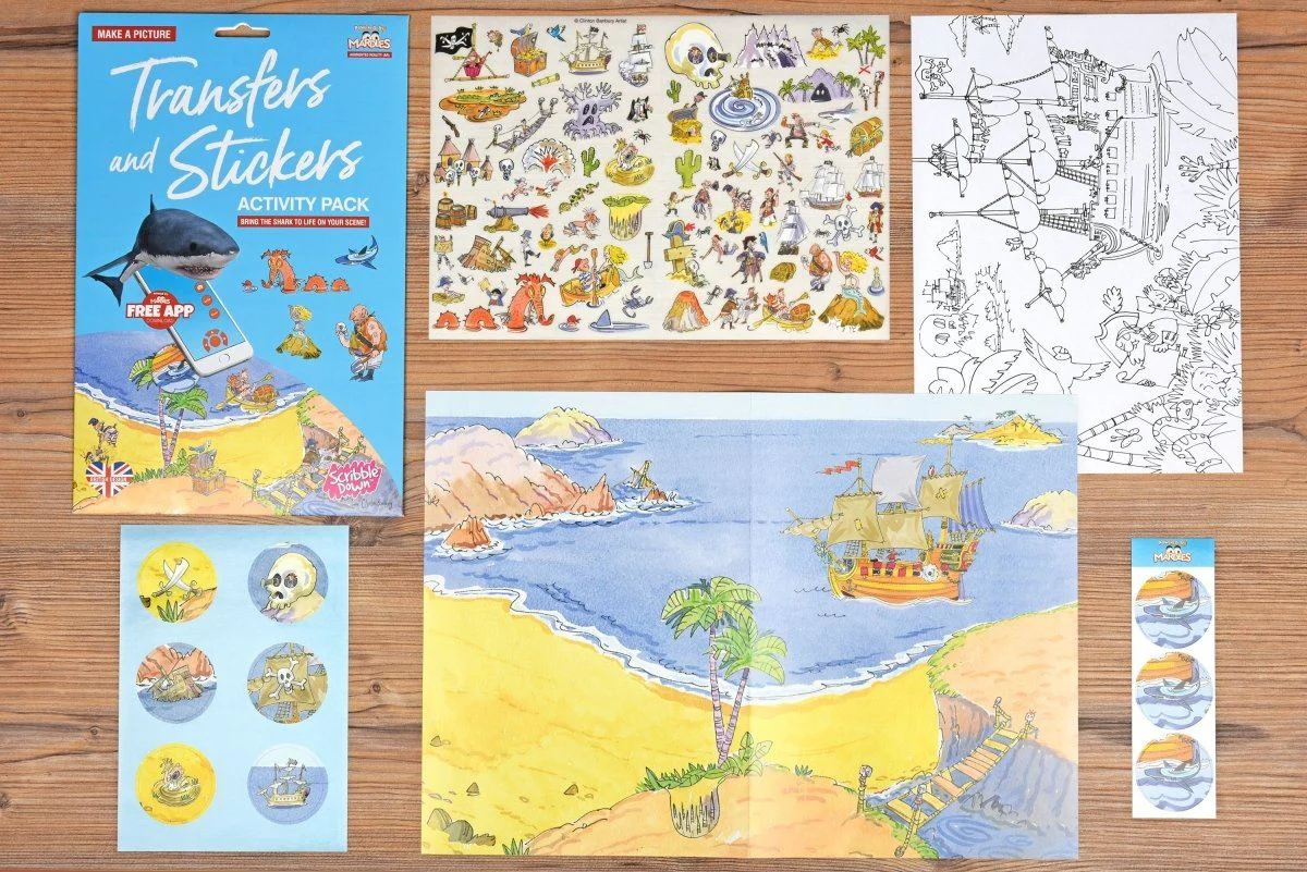 Set de stickere transferabile Scribble Down cu aplicatie online - Insula comorilor