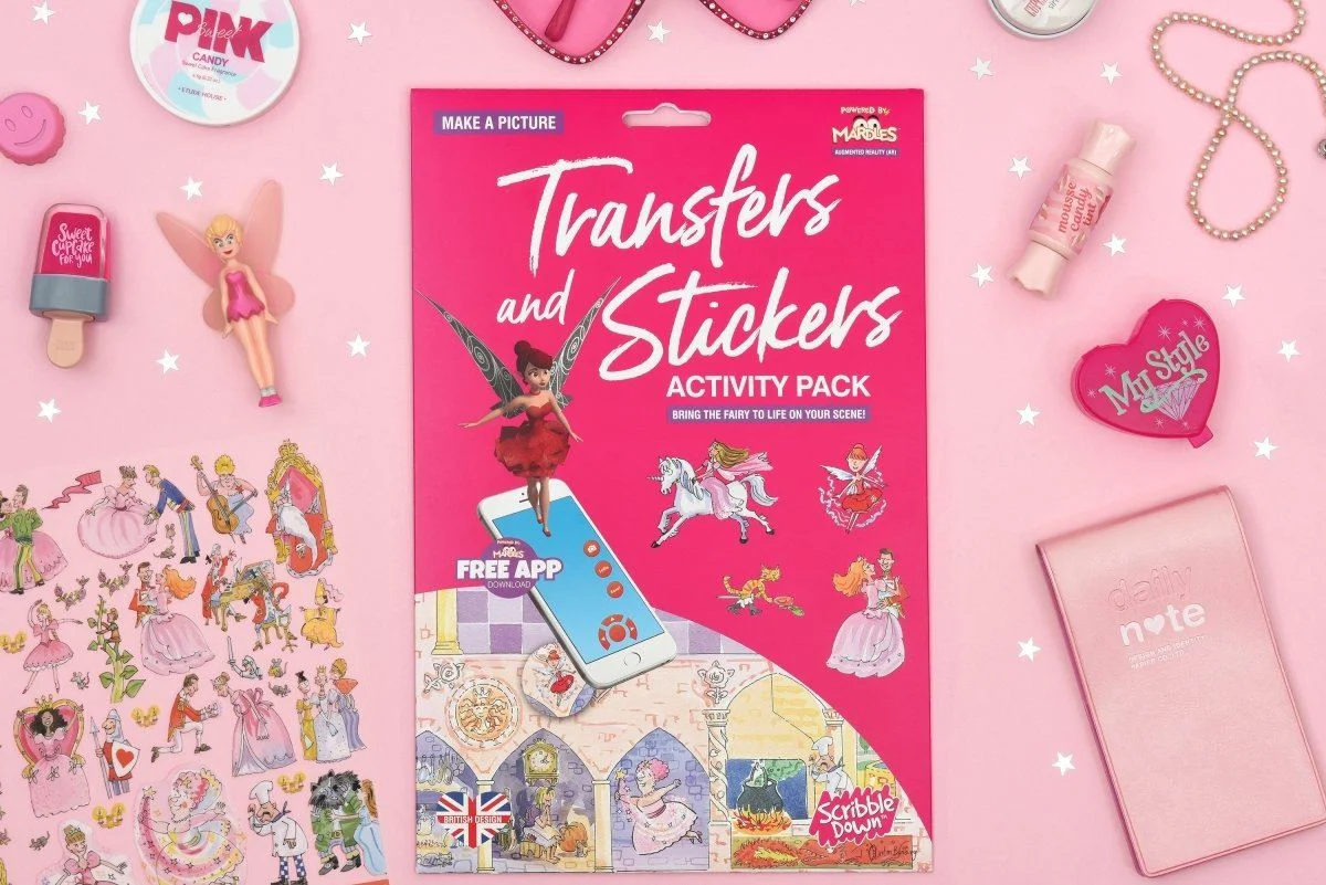 Set de stickere transferabile Scribble Down cu aplicatie online - Povestea Printesei