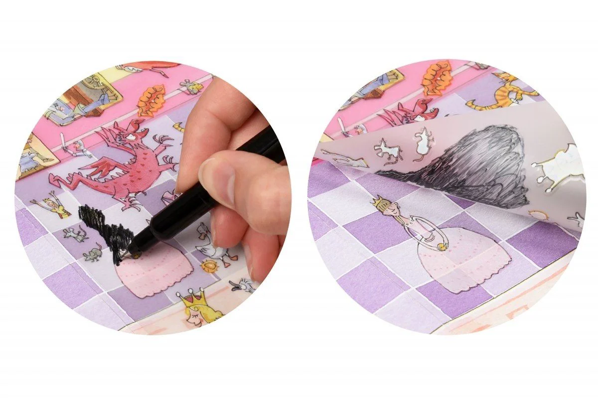 Set de stickere transferabile Scribble Down cu aplicatie online - Povestea Printesei