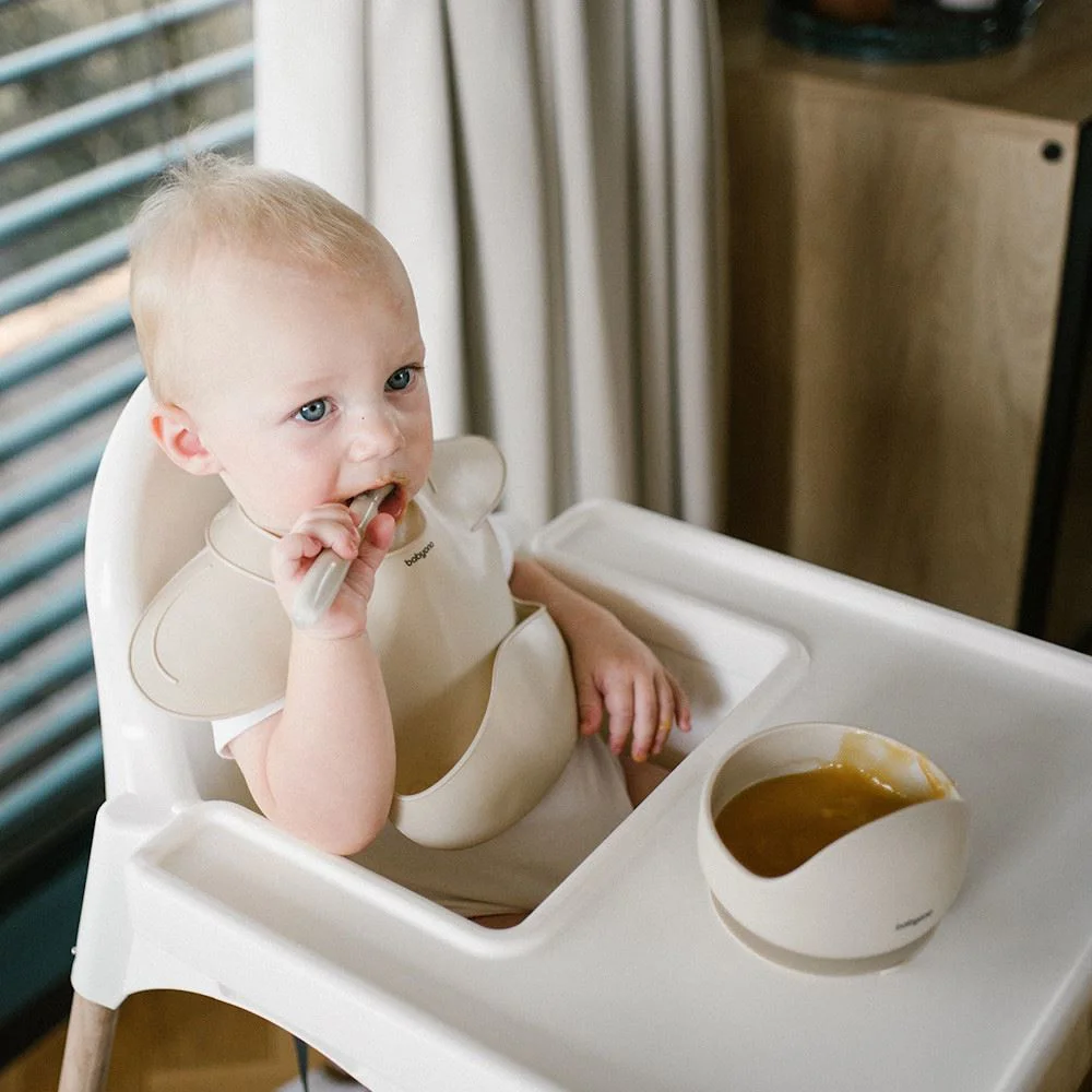 Гибкая силиконовая ложка BabyOno Серая foto