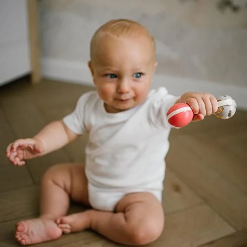 Погремушка с прорезывателем BabyOno Красная foto