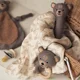 Pelinci de muselina Jollein Animals Nougat, 70x70 cm, 3 buc.