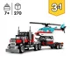 Set de constructie 3 in 1 LEGO Creator Camioneta-platforma cu elicopter, 270 el. foto