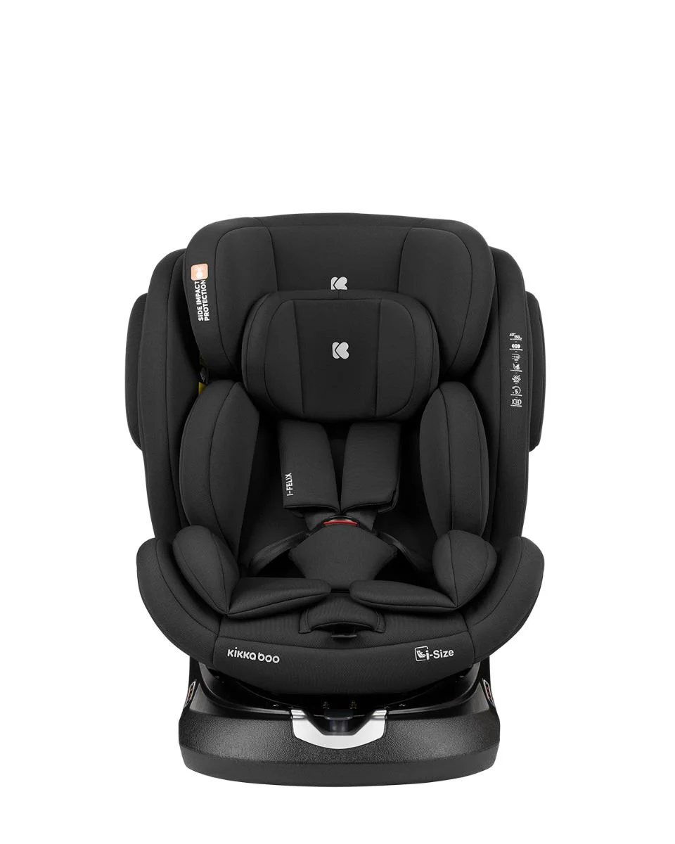 Вращающееся автокресло с изофиксом KikkaBoo i-Felix Black, 40-150 см
