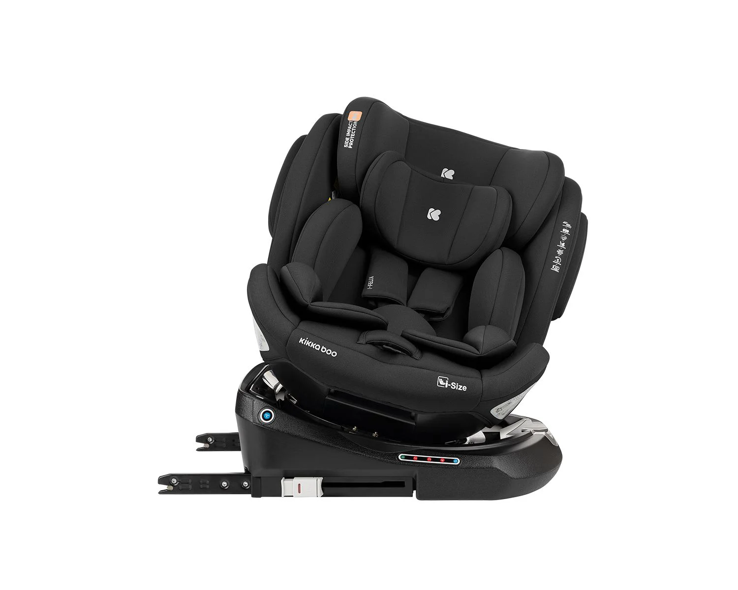 Вращающееся автокресло с изофиксом KikkaBoo i-Felix Black, 40-150 см