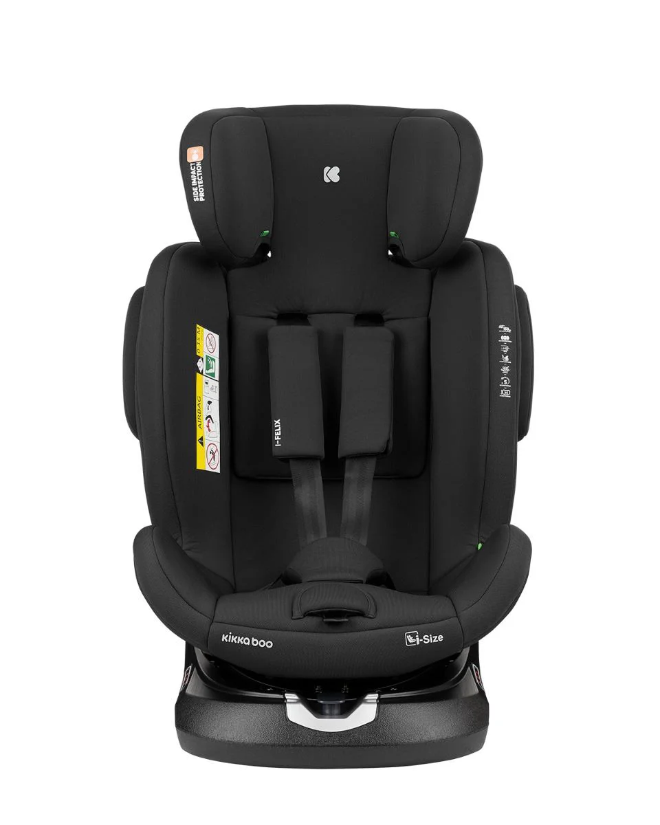 Вращающееся автокресло с изофиксом KikkaBoo i-Felix Black, 40-150 см
