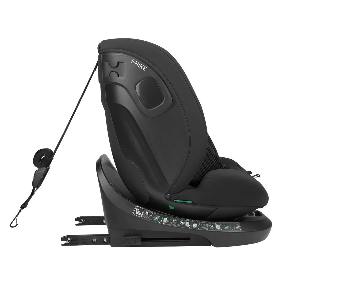 Scaun auto rotativ cu isofix KikkaBoo i-Hike Black, 40-150 cm