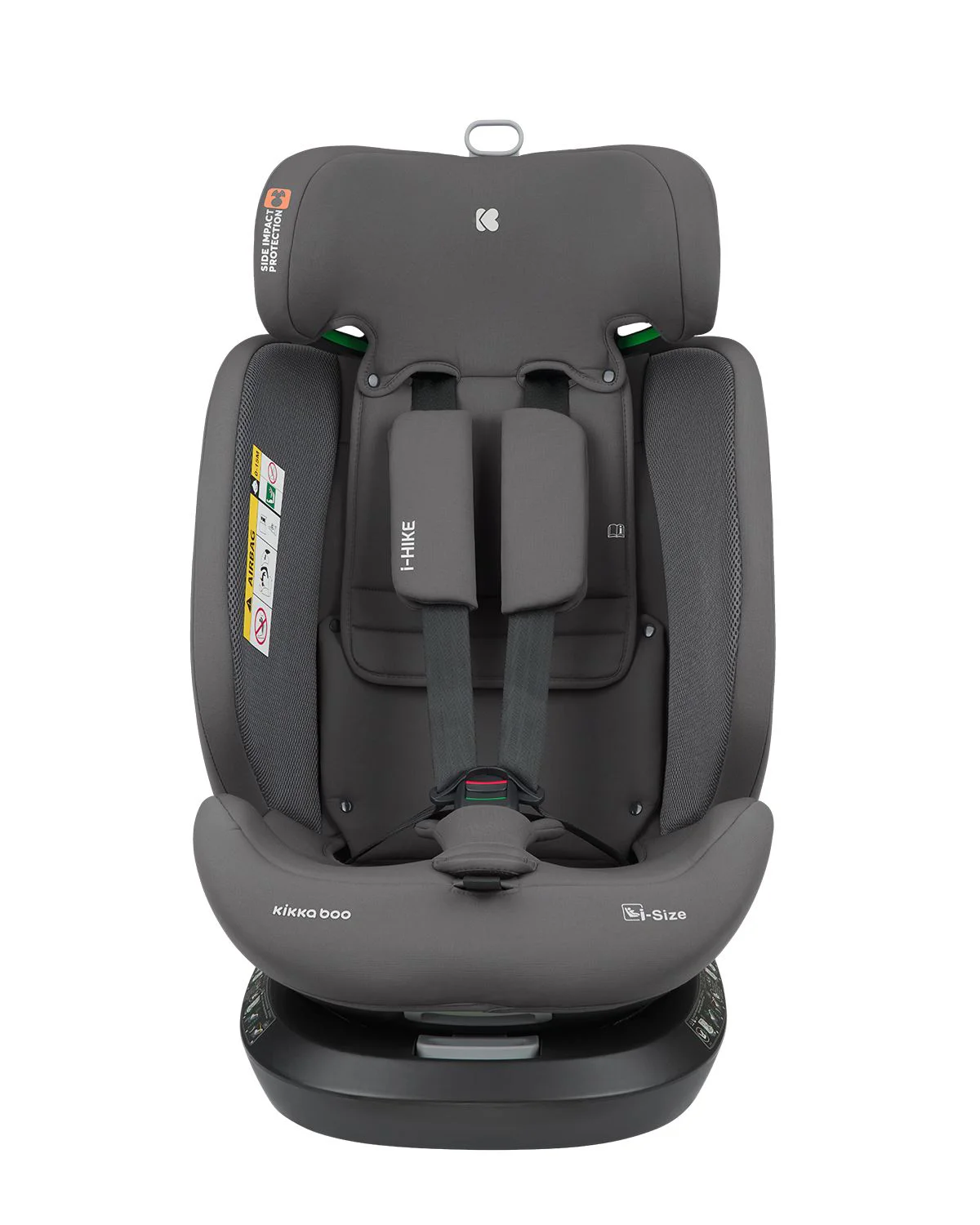 Scaun auto rotativ cu isofix KikkaBoo i-Hike Dark Grey, 40-150 cm