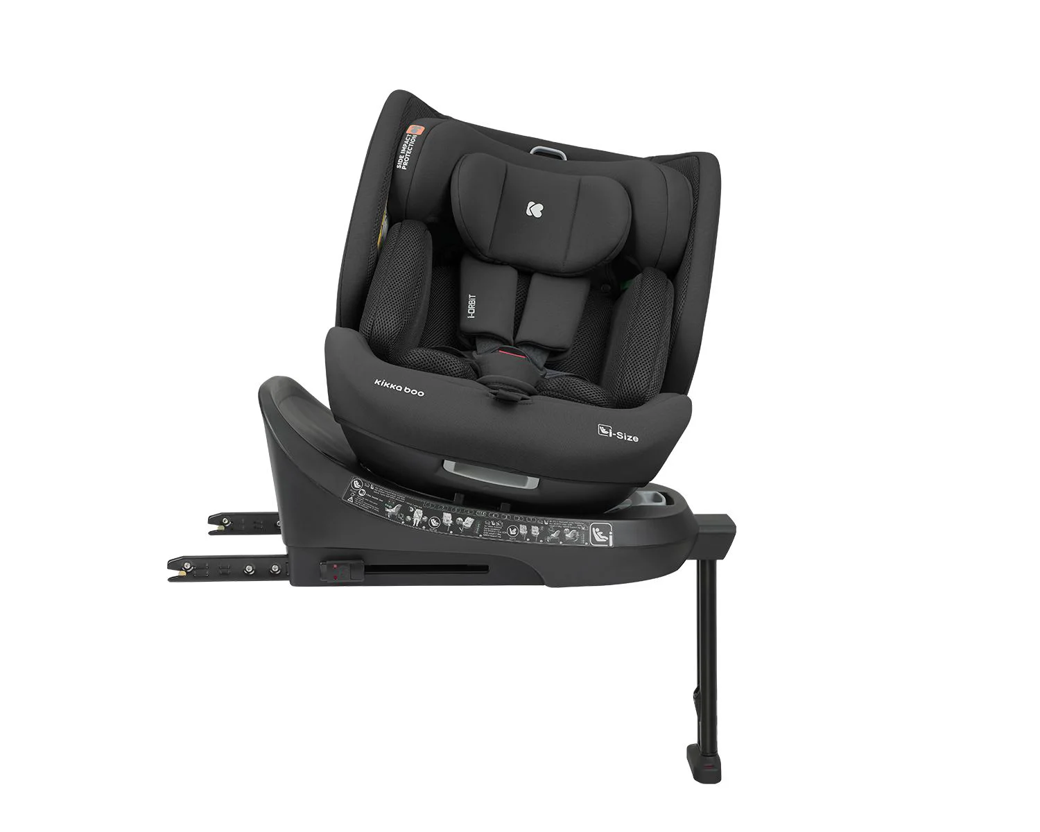 Scaun auto rotativ cu isofix KikkaBoo i-Orbit Black, 40-150 cm