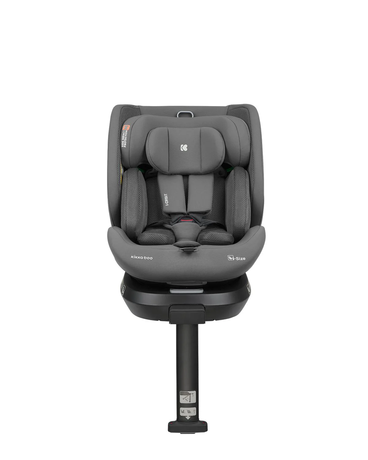 Scaun auto rotativ cu isofix KikkaBoo i-Orbit Dark Grey, 40-150 cm