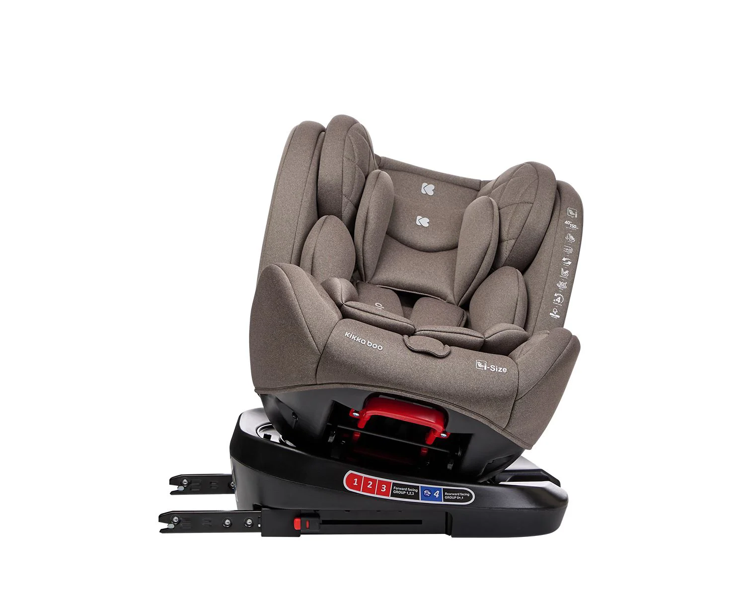 Вращающееся автокресло с изофиксом KikkaBoo i-Trip Beige, 40-150 см