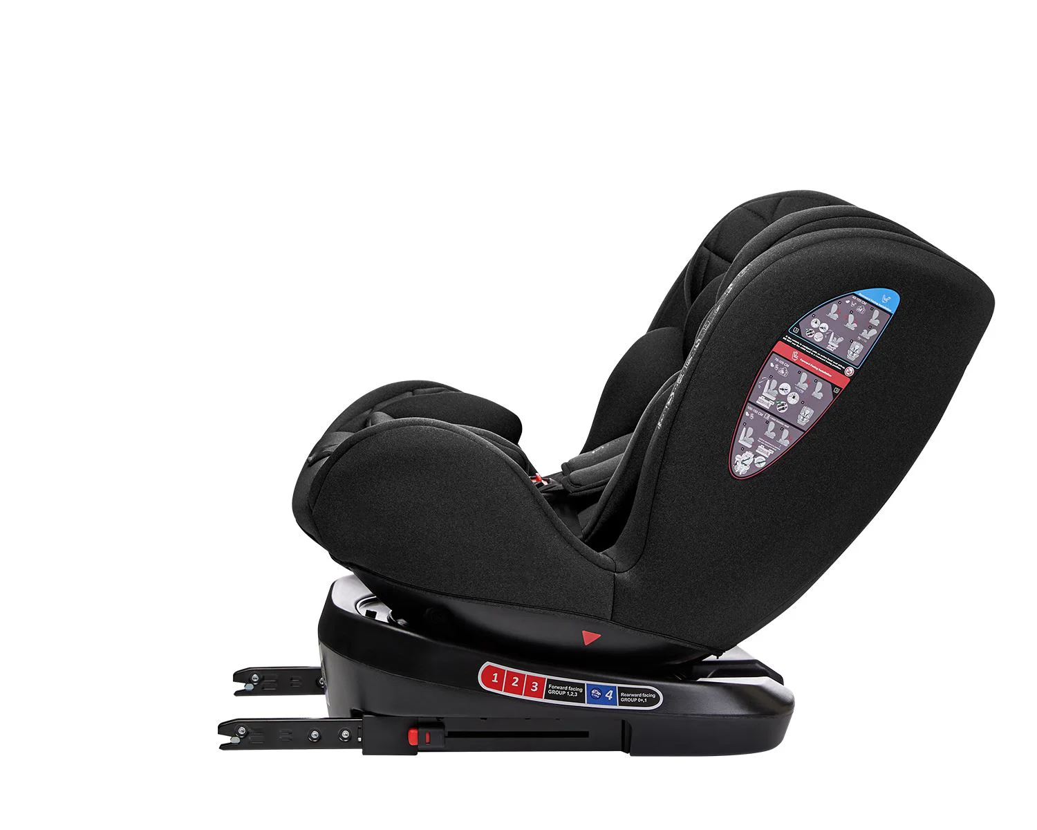 Scaun auto rotativ cu isofix KikkaBoo i-Trip Black, 40-150 cm