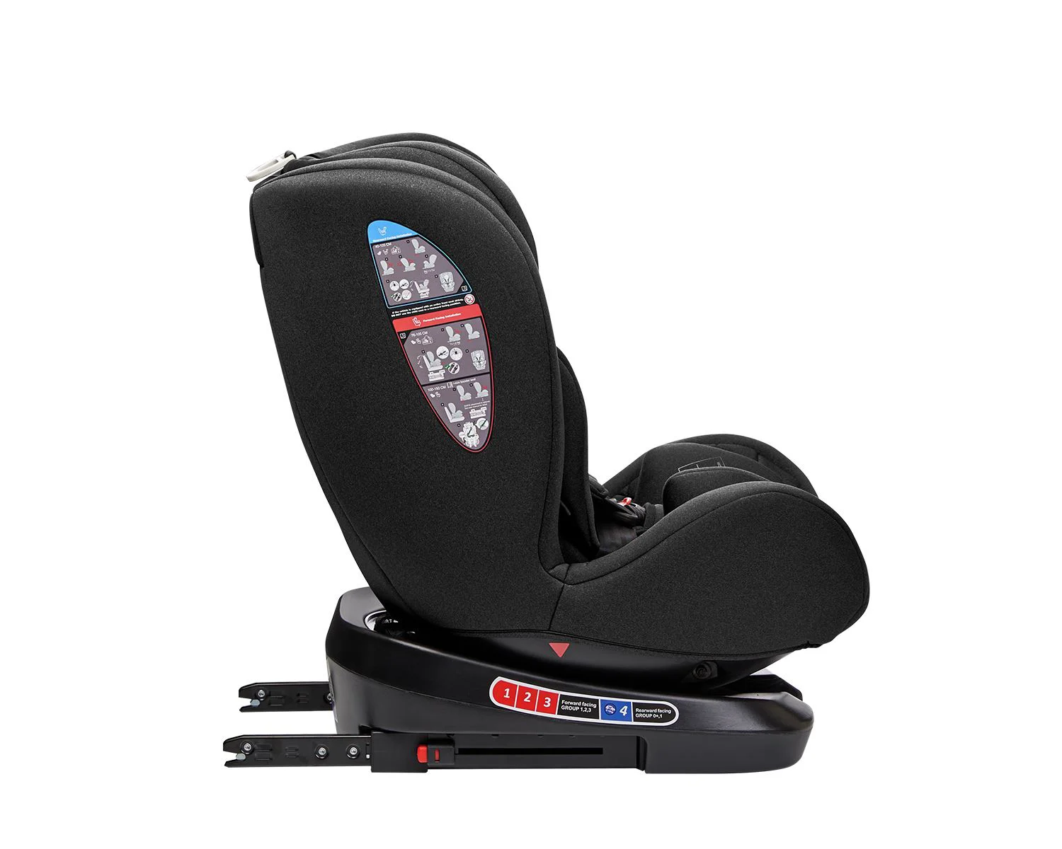 Scaun auto rotativ cu isofix KikkaBoo i-Trip Black, 40-150 cm