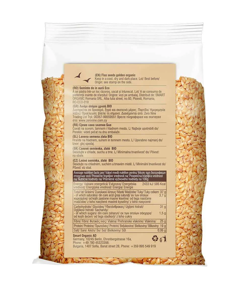 Seminte de in auriu bio Smart Organic, 200 g