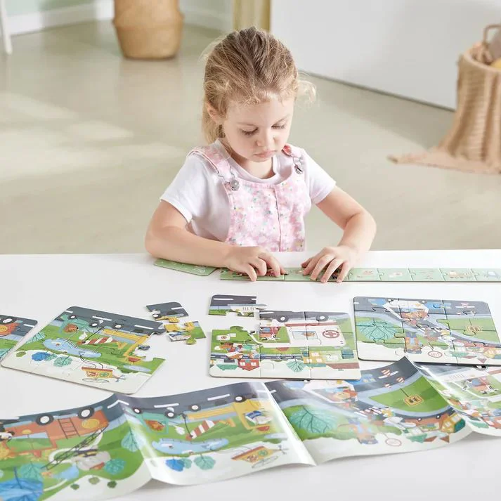 Puzzle 4 in 1 Hape Vehicule de salvare foto