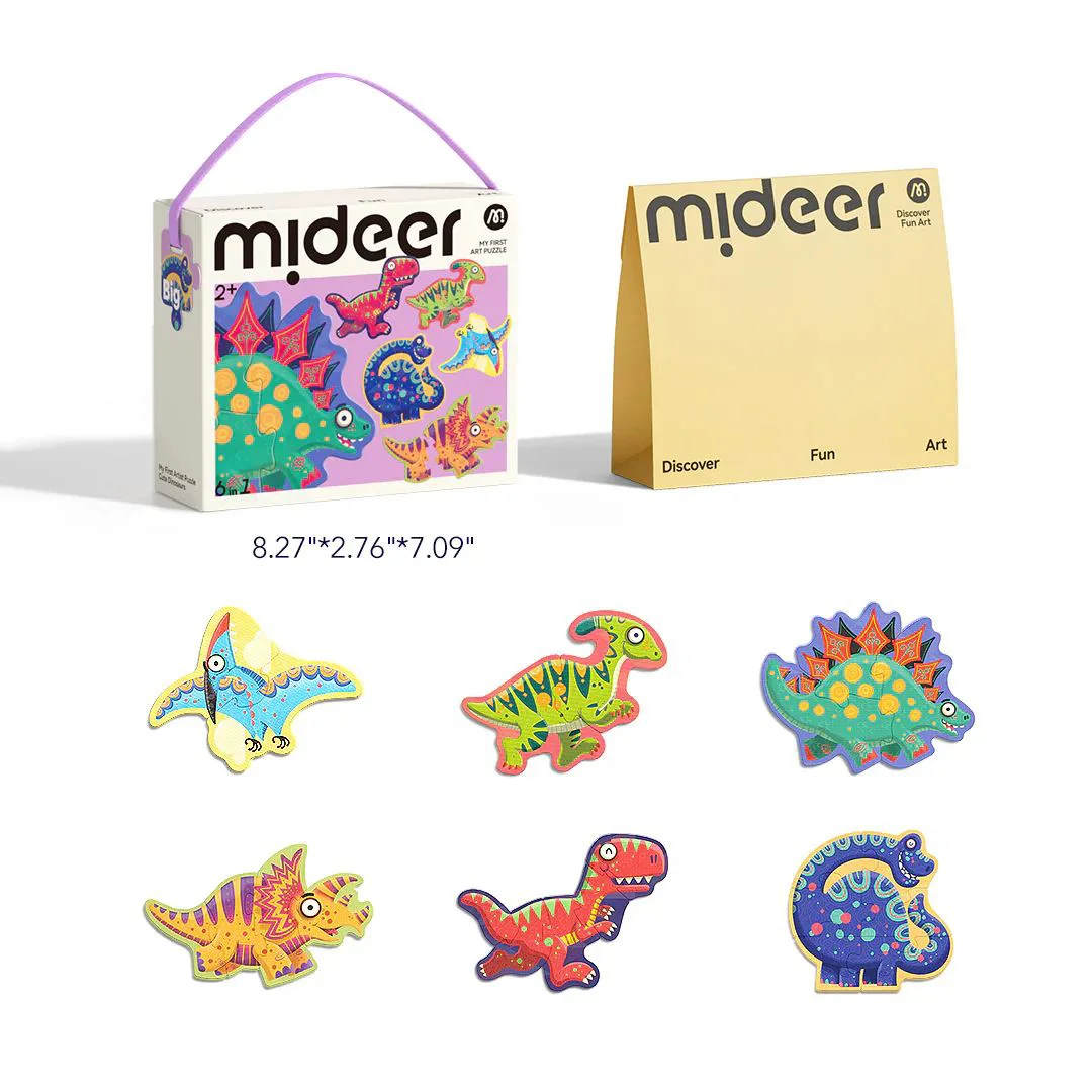 Primul puzzle 6 in 1 Mideer Dinozauri
