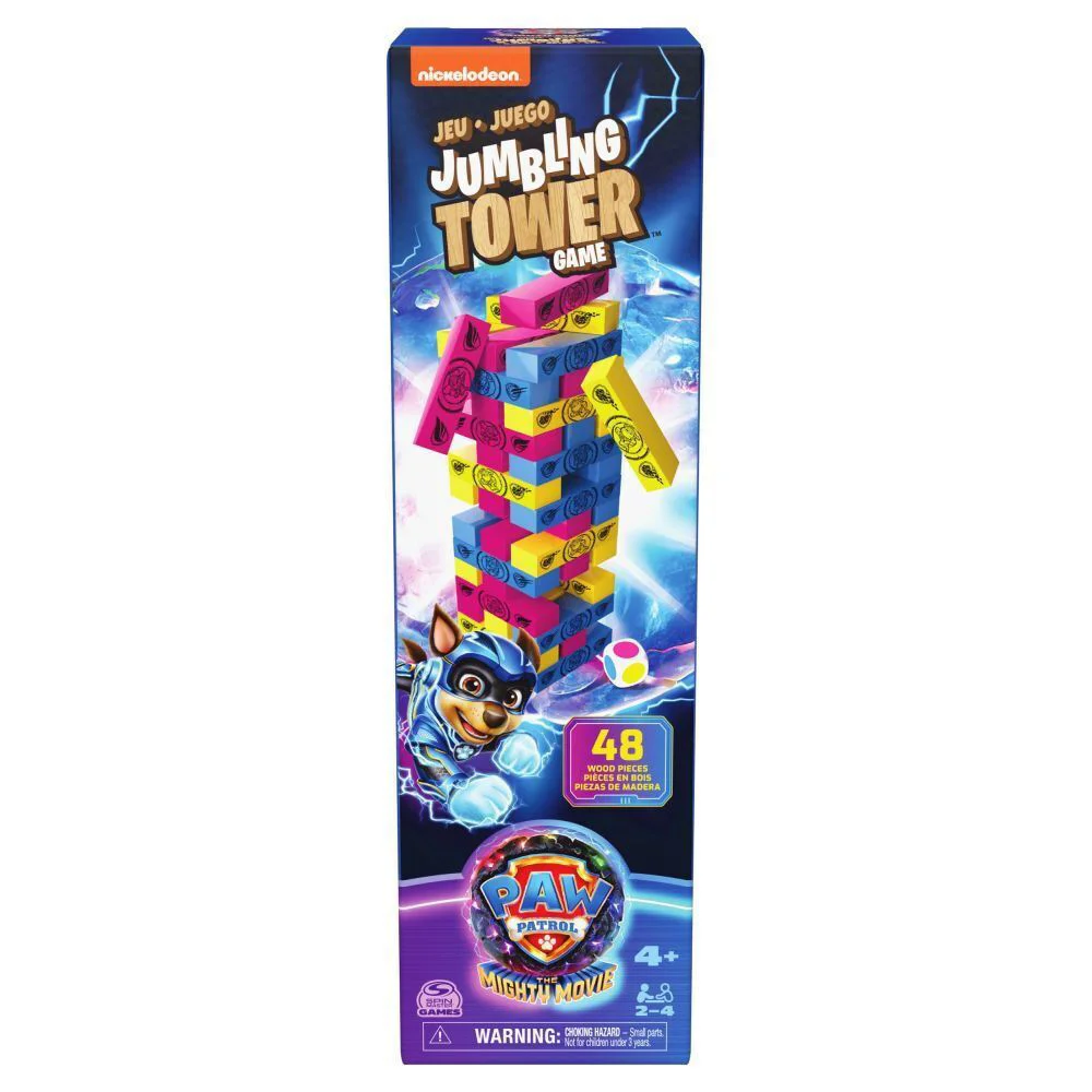Joc de societate Spin Master Jenga, seria Patrula Catelusilor