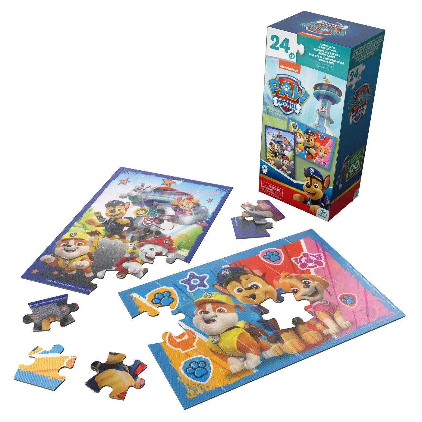 Puzzle-uri 2 in 1 Spin Master Patrula catelusilor, 24 el. foto