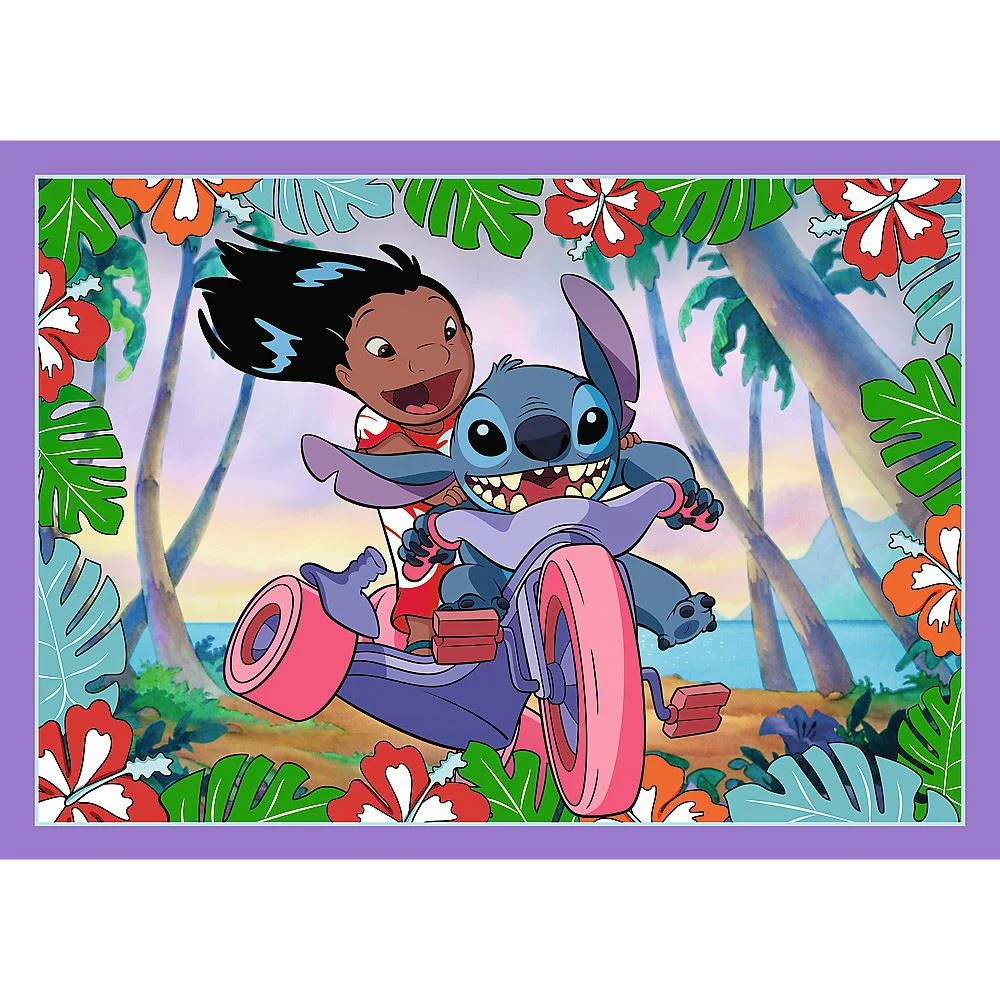 Puzzle 4 in 1 Trefl Lilo si Stitch, Ziua Fermecata foto