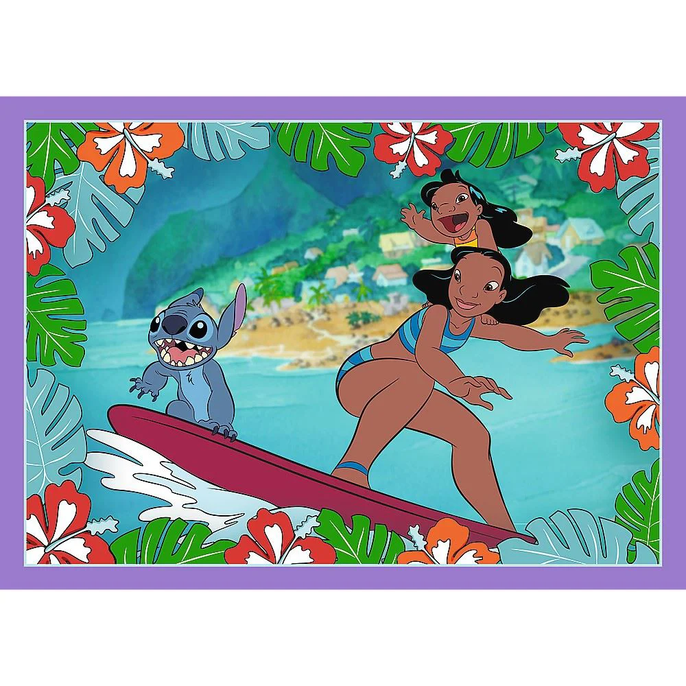 Puzzle 4 in 1 Trefl Lilo si Stitch, Ziua Fermecata foto