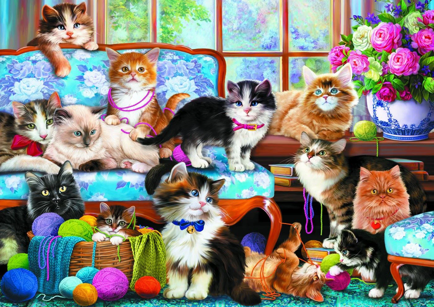 Puzzle Trefl Familia de pisicute, 500 el. foto