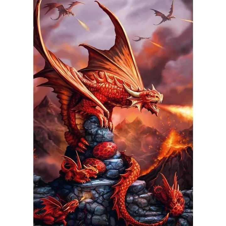 Puzzle Trefl Fantasy Collection Dragon de foc, 1000 el. foto