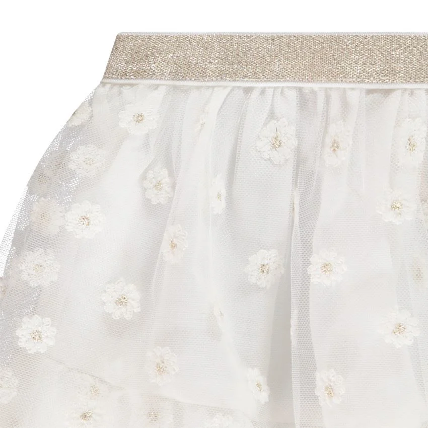 Orchestra Fustita tulle pentru ceremonii cu broderie Ecru