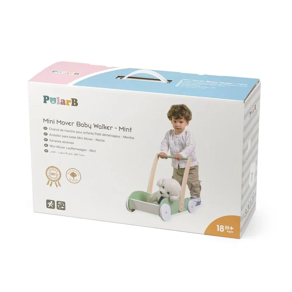 Premergator din lemn 2 in 1 Viga Toys si carucior pentru papusi, Verde