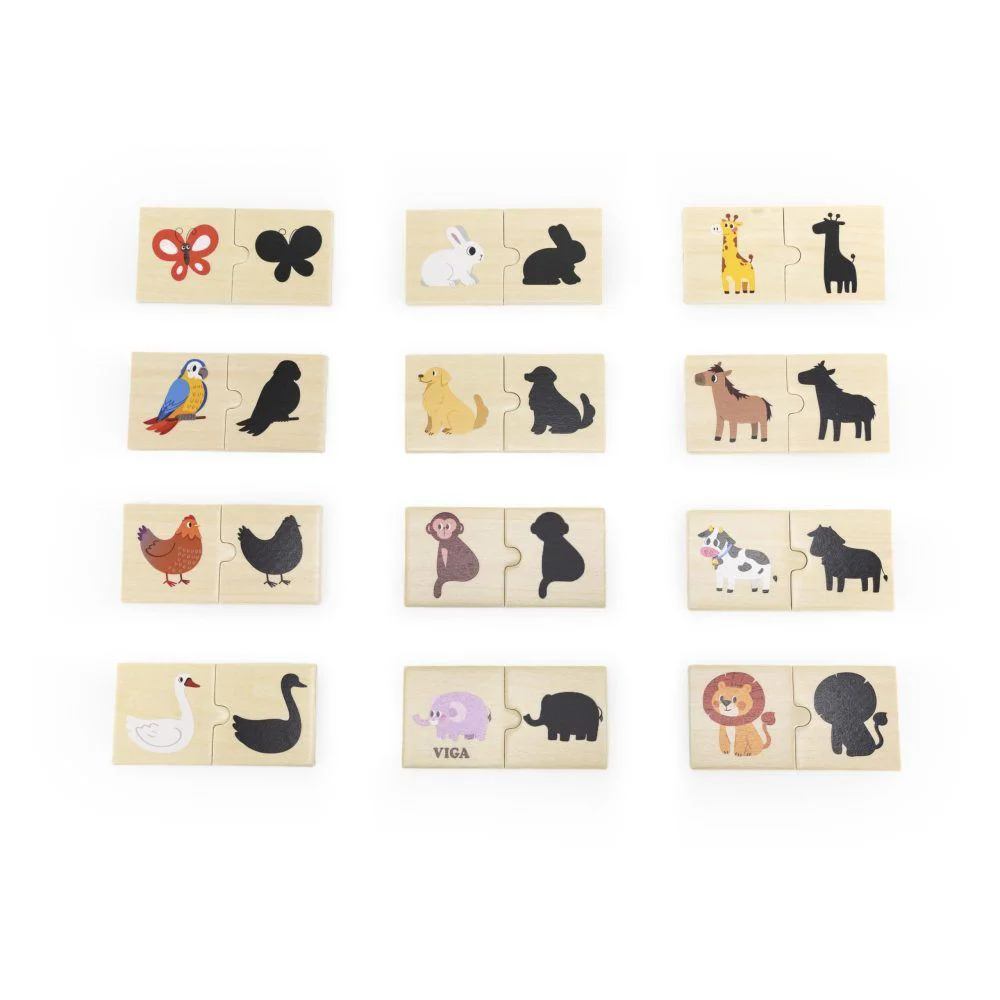 Puzzle din lemn Viga Toys Animale, 24 el. foto