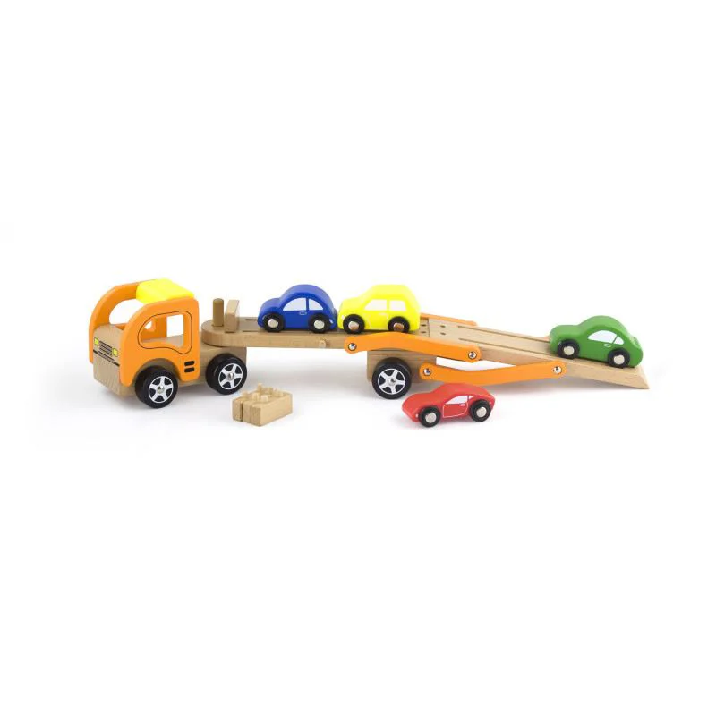 Set de joaca din lemn Viga Toys Transportor de masini foto
