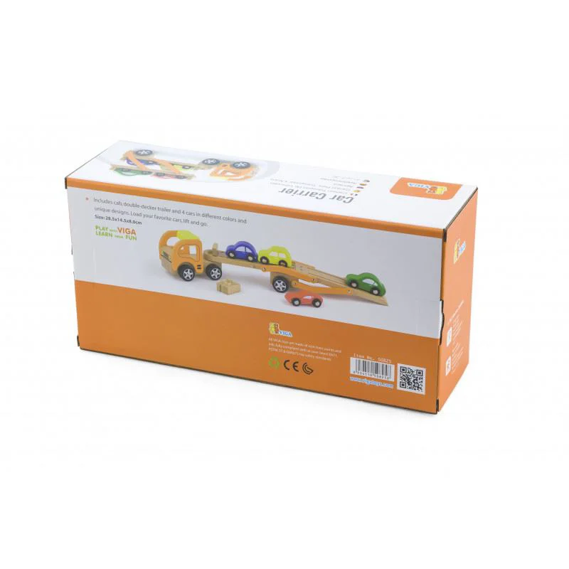Set de joaca din lemn Viga Toys Transportor de masini foto