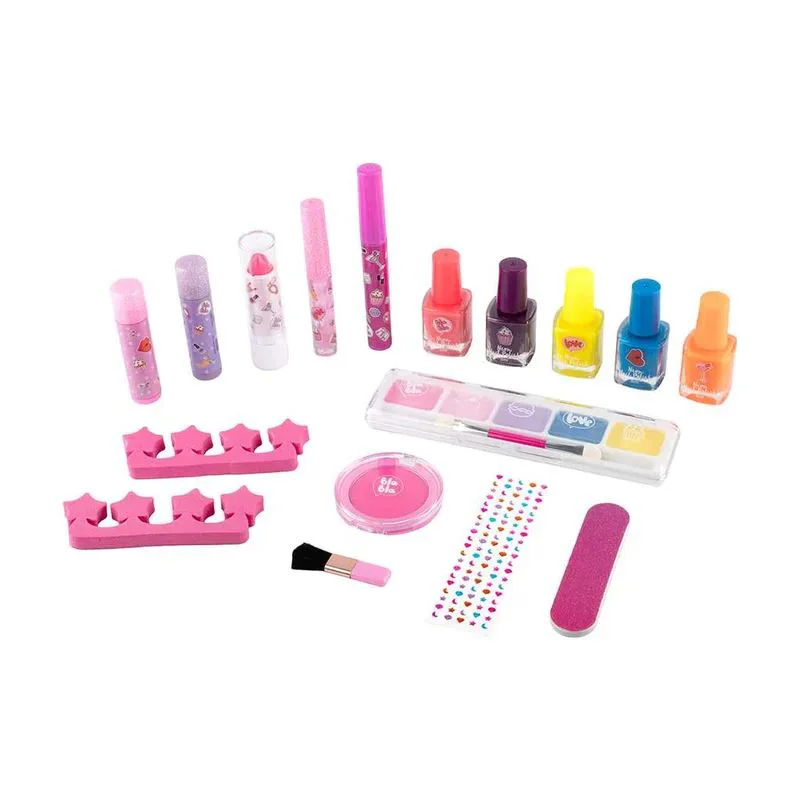 Set de machiaj pentru fetite Create It Neon si sclipici