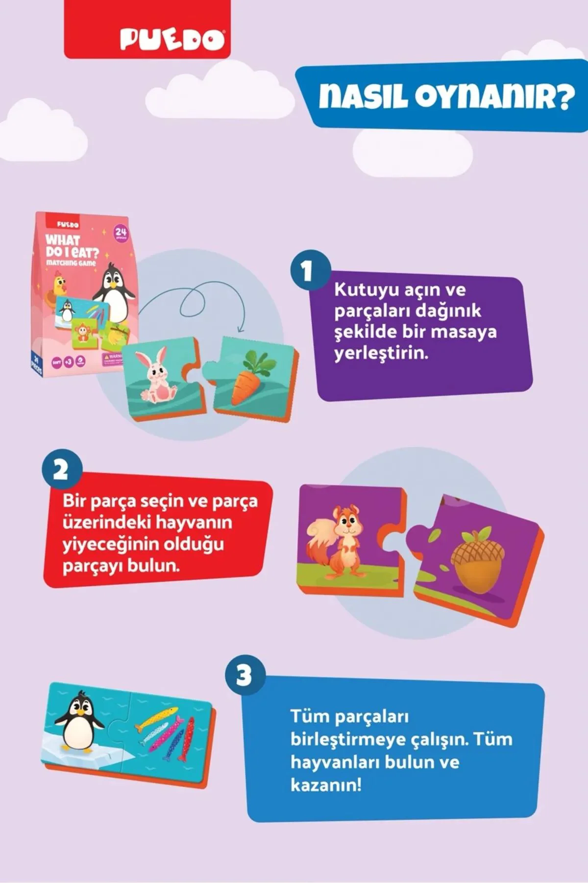 Puzzle educativ din spuma Puedo Ce mananc?, 24 el.