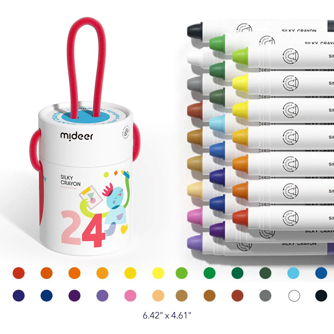 Set de creioane cerate Mideer, 24 culori