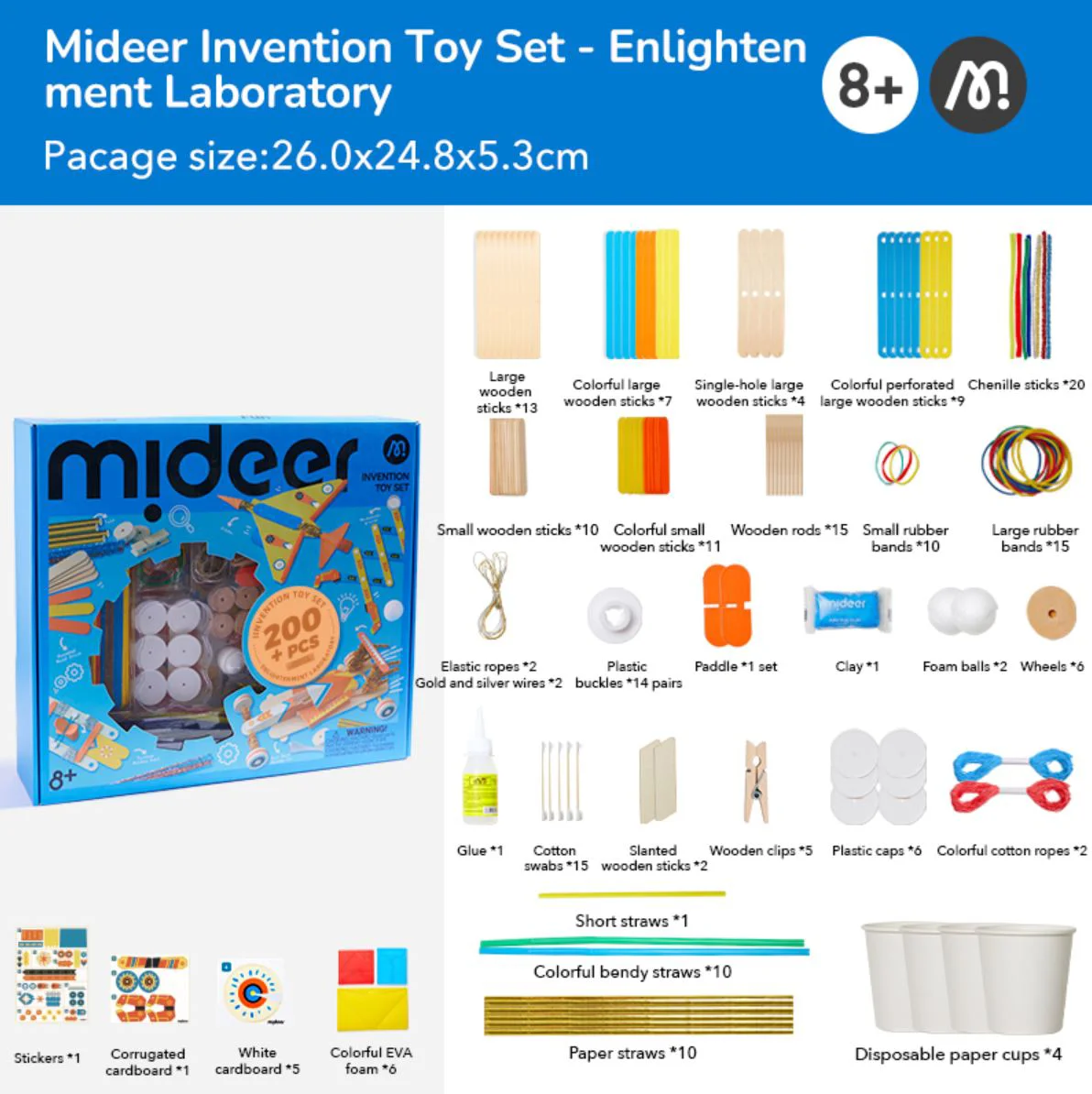 Set de creatie Mideer Laboratorul de lumina, 200 el.