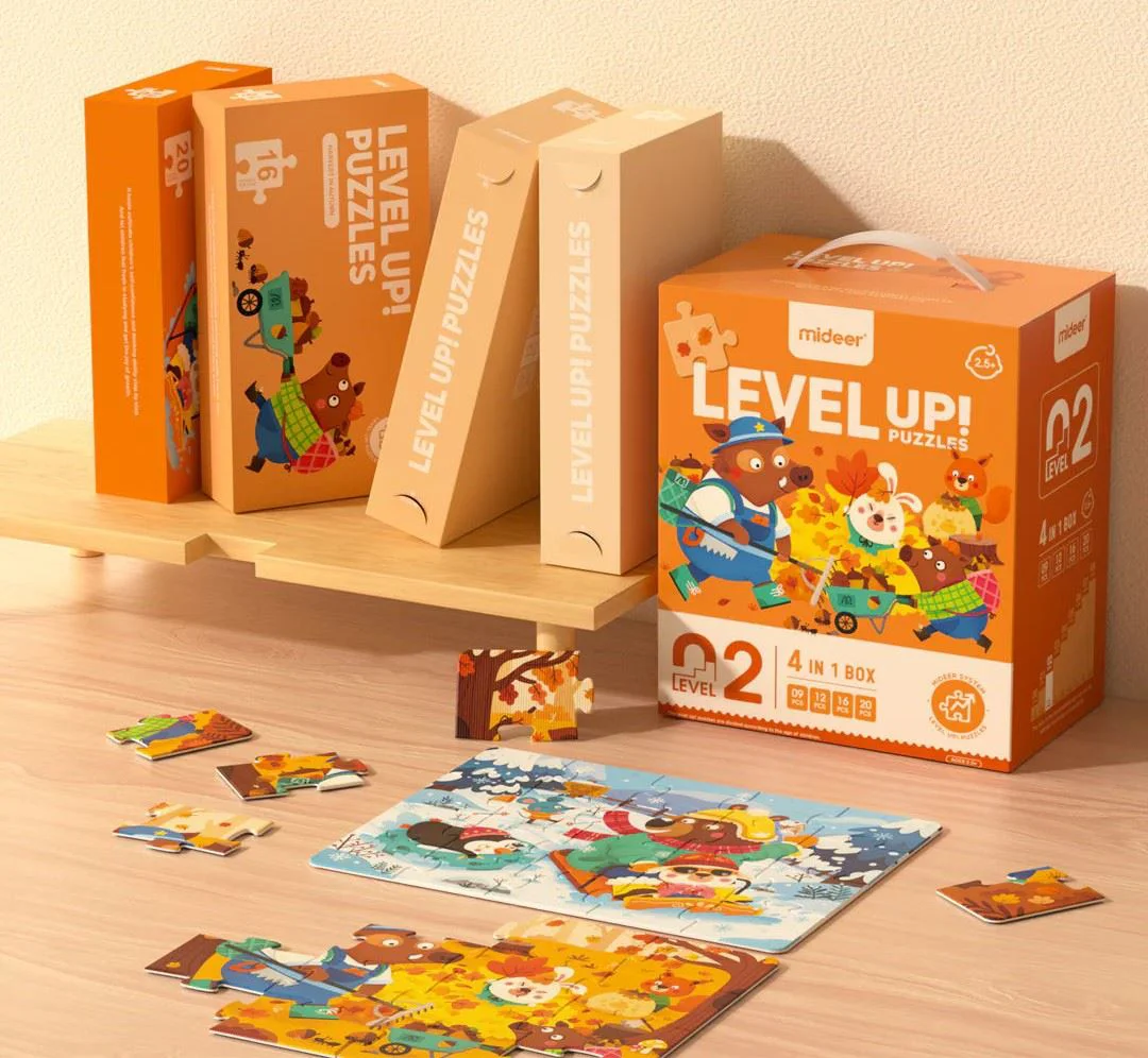 Puzzle 4 in 1 Mideer Anotimpurile padurii, nivelul 2 foto