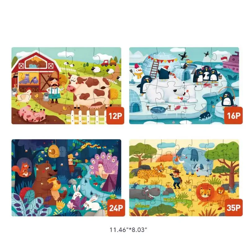 Puzzle 4 in 1 Mideer Animalute foto