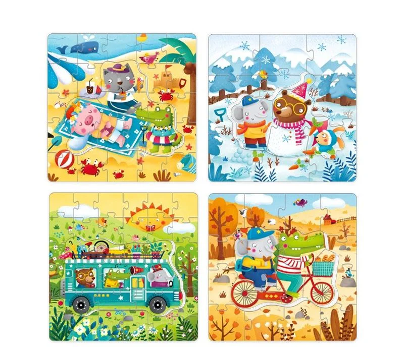 Puzzle 4 in 1 Mideer Cele 4 anotimpuri foto