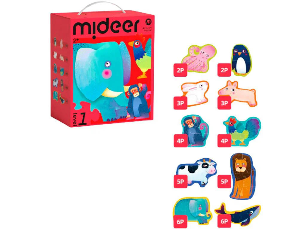 Puzzle 10 in 1 Mideer Animale, nivelul 1 foto