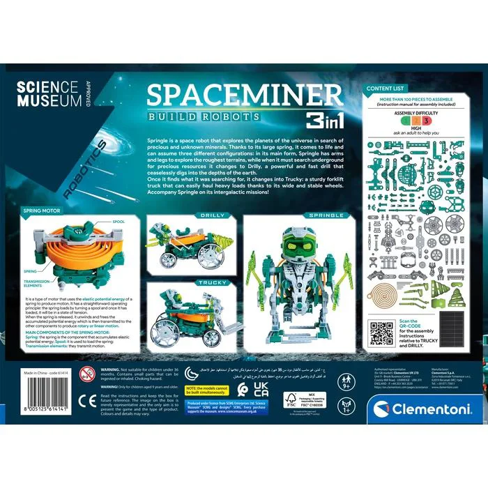 Конструктор 3 в 1 Clementoni Space Miner Космический робот