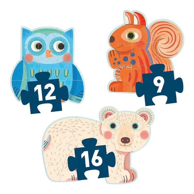 Set puzzle-uri evolutive Djeco In Padure foto