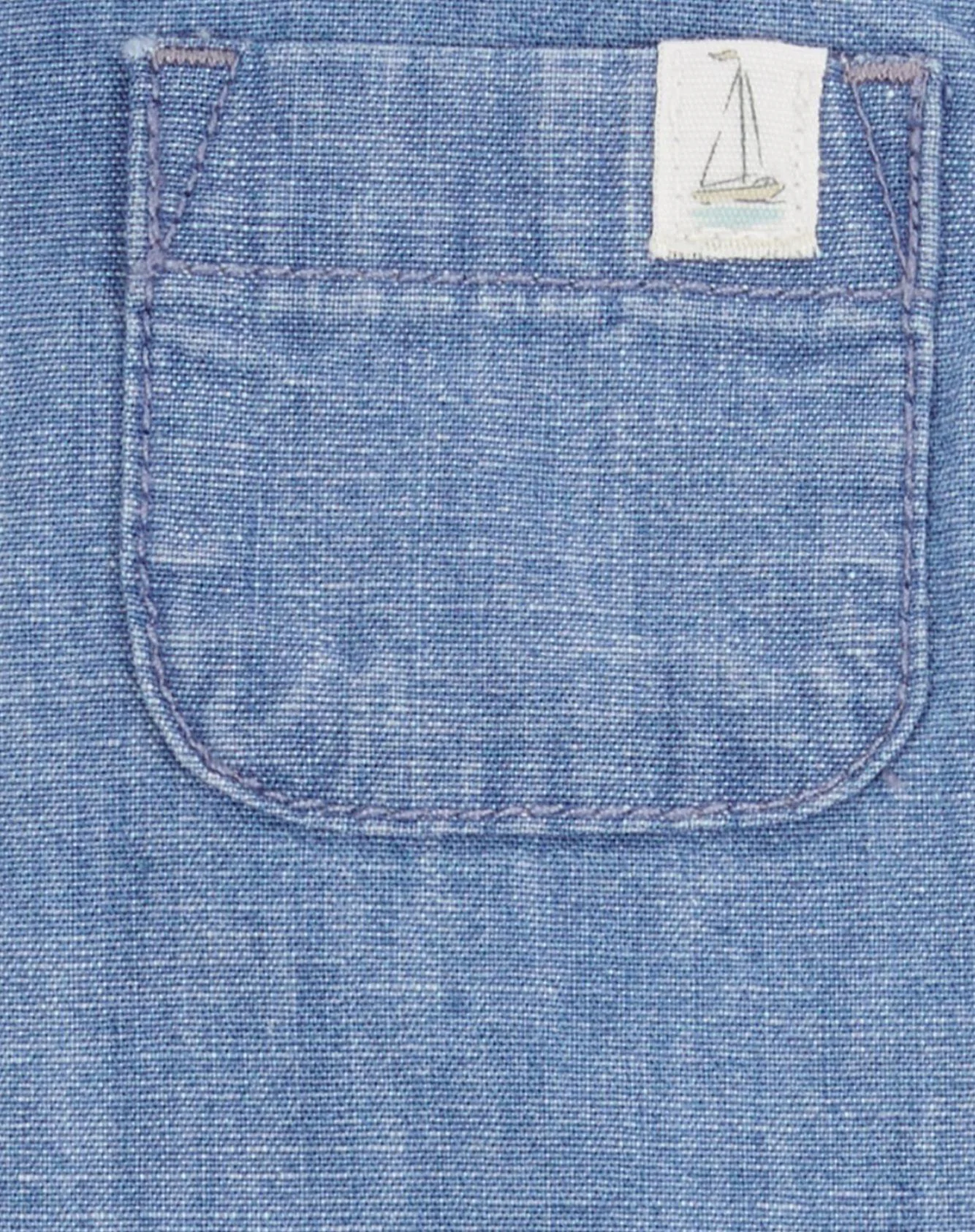 Carter's Set 3 piese Chambray - Camasa, tricou si pantaloni scurti foto