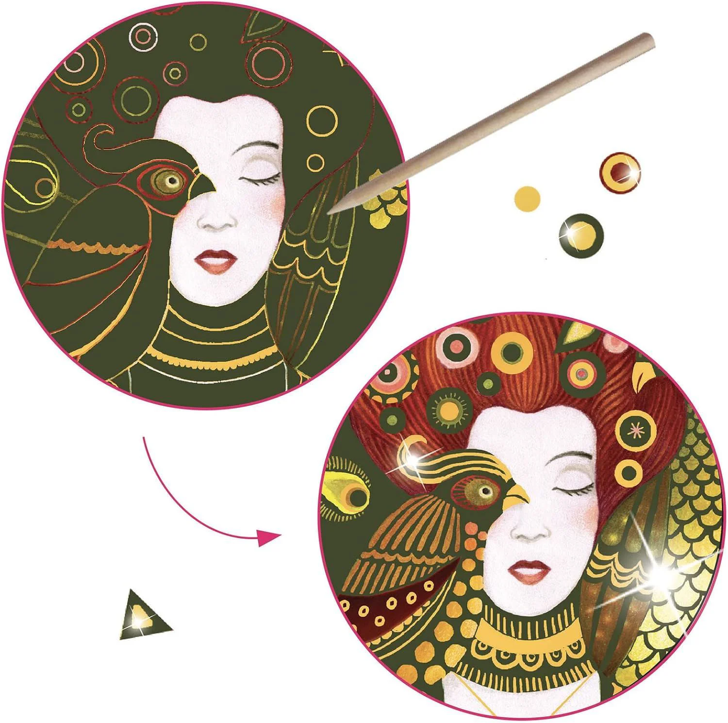 Набор для рисования Djeco Golden Goddesses by Gustave Klimt