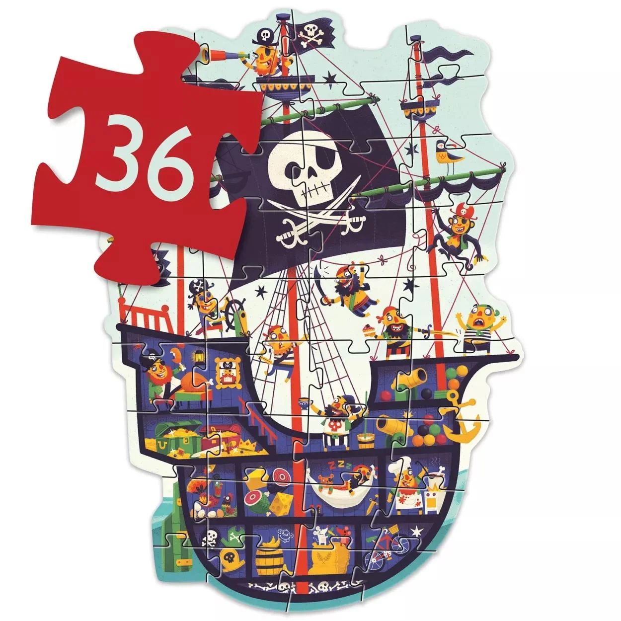 Puzzle gigant Djeco Corabia Piratilor, 36 el. foto