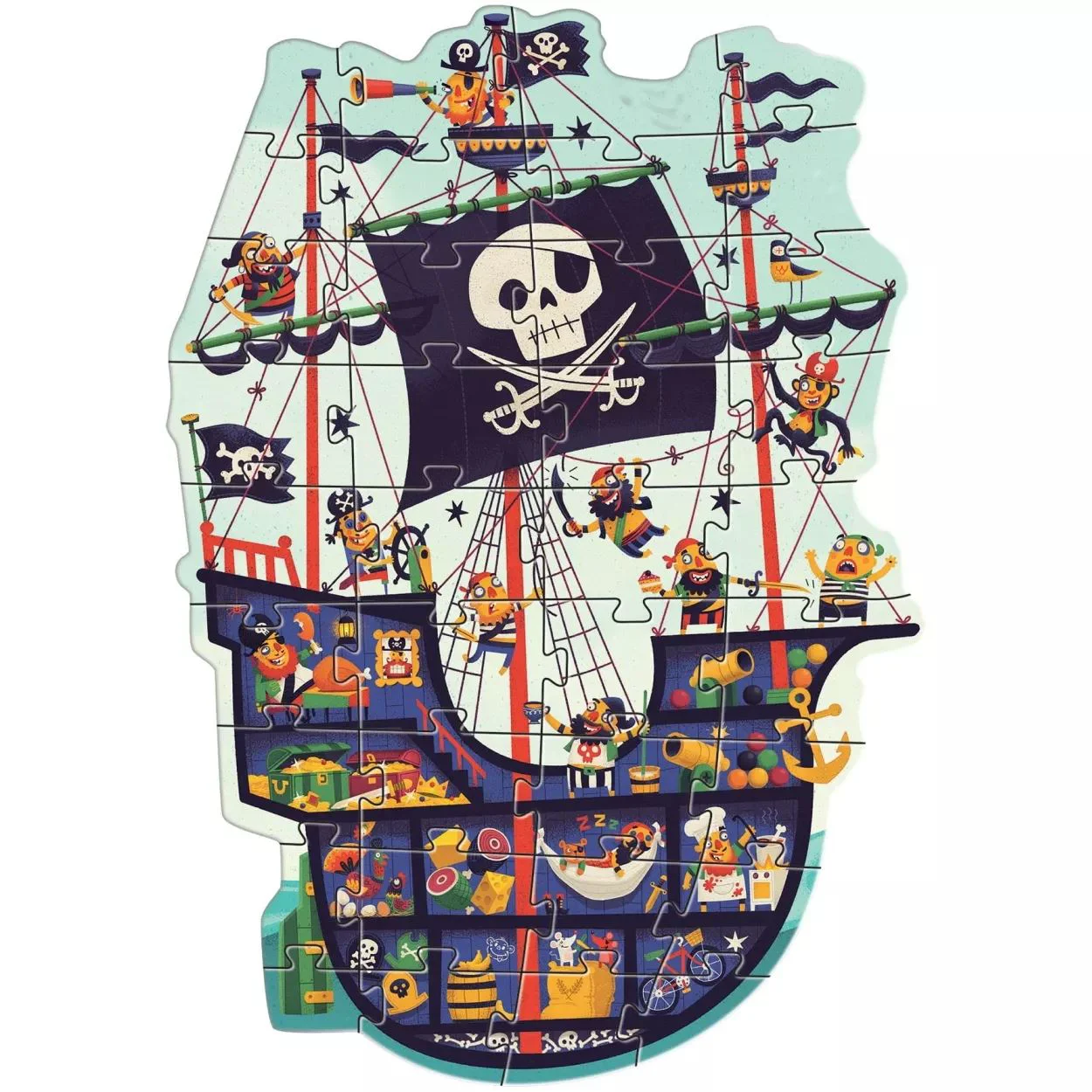 Puzzle gigant Djeco Corabia Piratilor, 36 el. foto