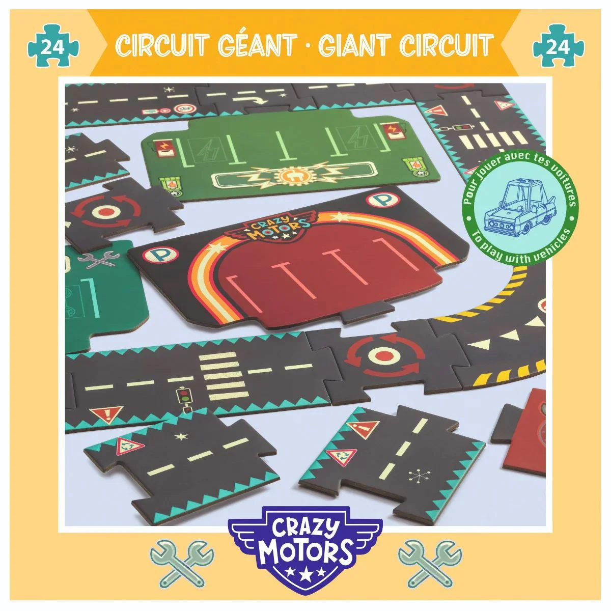 Гигантский пазл Djeco Giant Road Circuit, 24 эл.