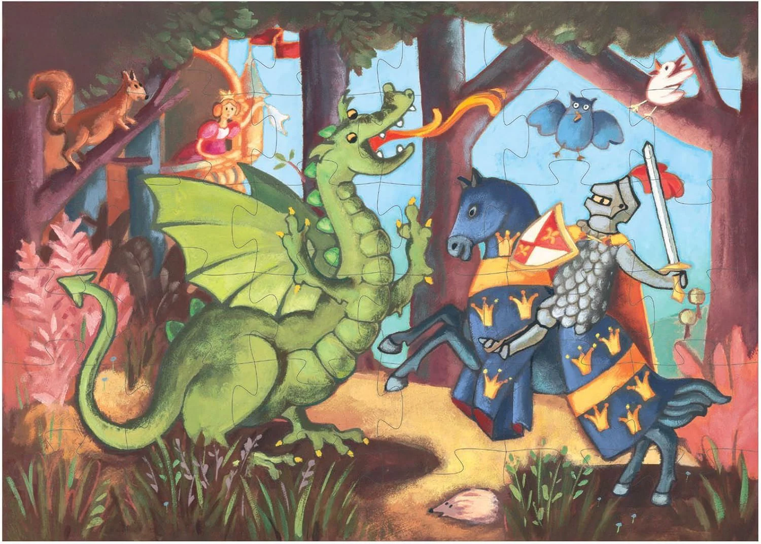 Puzzle Djeco Cavalerul si Dragonul, 36 el. foto