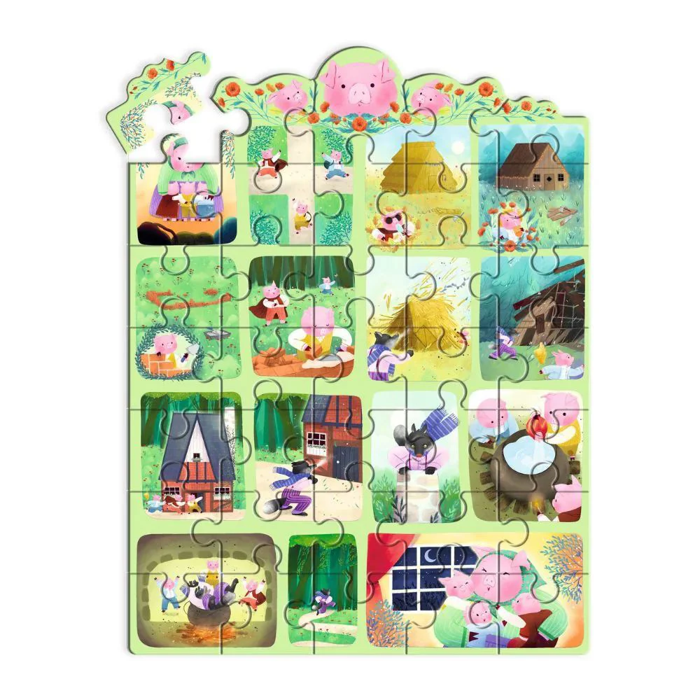 Puzzle Djeco Cei 3 purcelusi, 35 el. foto
