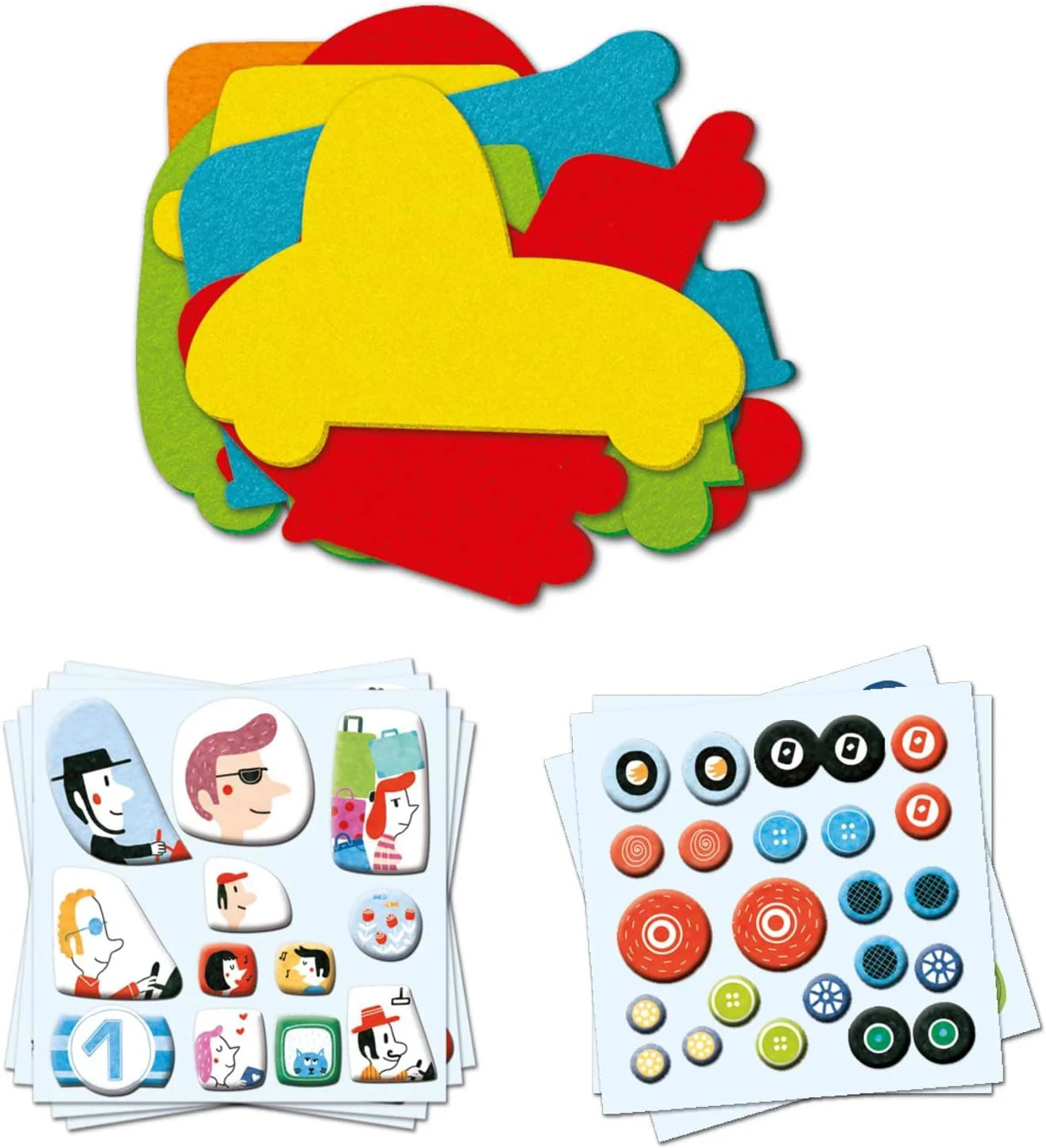 Set de creatie cu autocolante din fetru Djeco I Love Cars foto