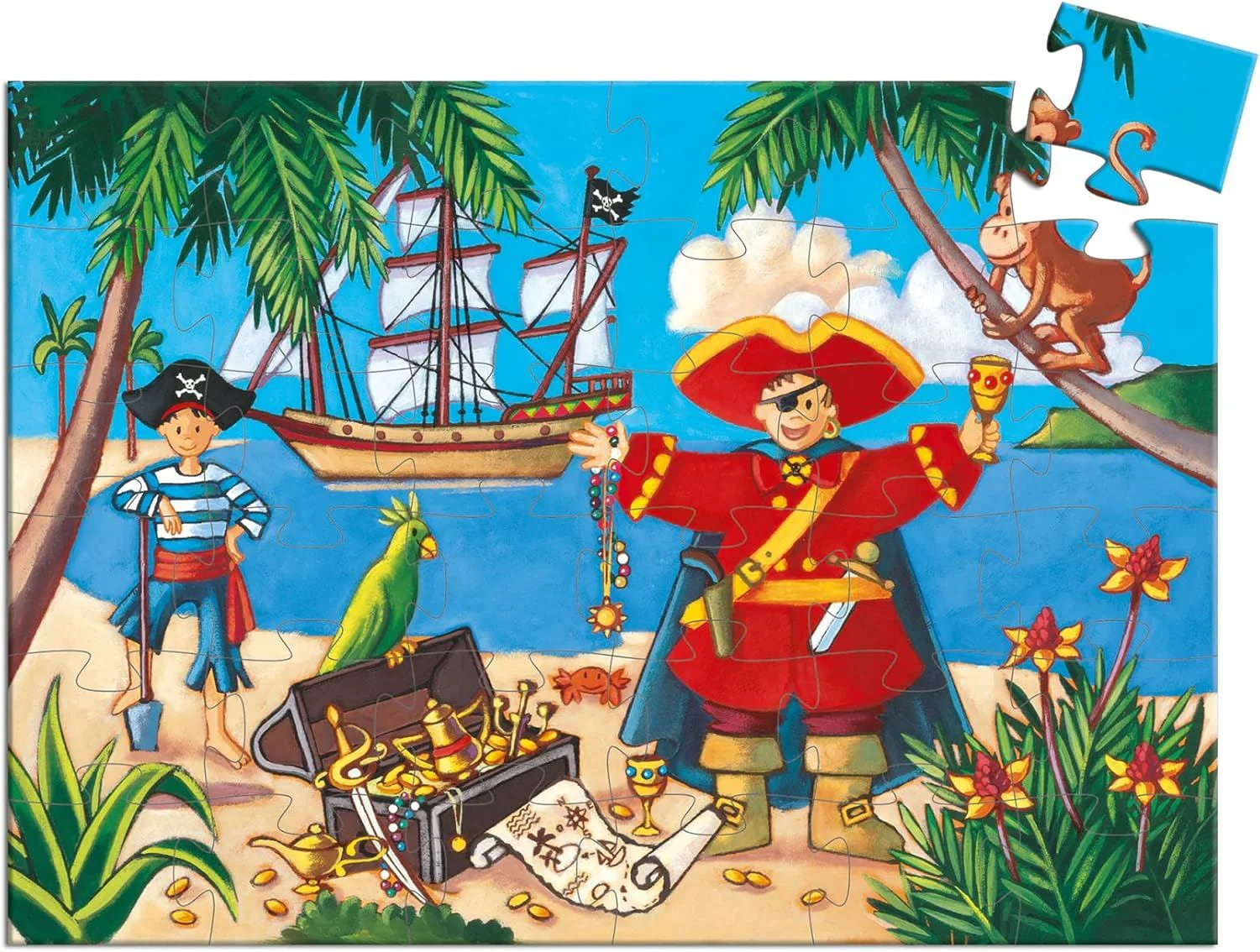 Puzzle Djeco Piratul si Comoara, 36 el. foto